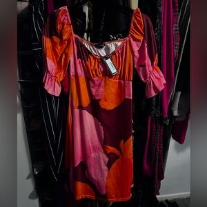 Boohoo Pink and Orange Mini Dress- Valentines Day💕